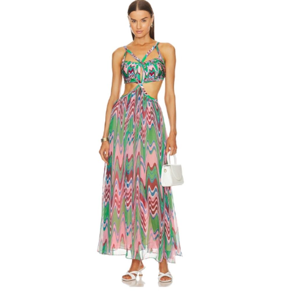 Multicolor Chevron Maxi Dress